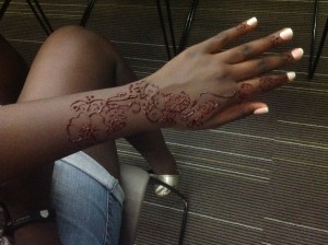 Many attendees waited to be decorated in beautiful henna designs